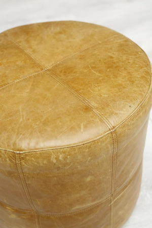 Vintage leather footstool - TallBoy Interiors