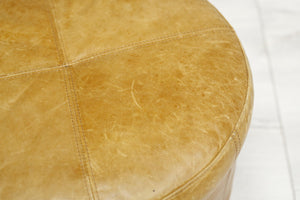 Vintage leather footstool - TallBoy Interiors