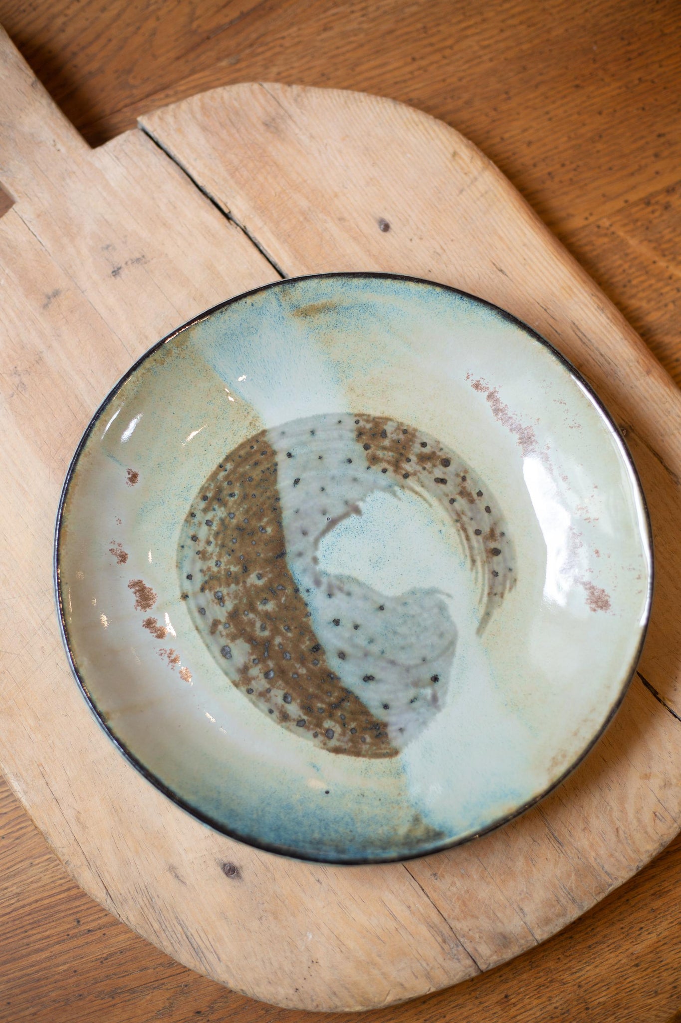 Studio pottery black shale coupe bowls by Sylvie Joly