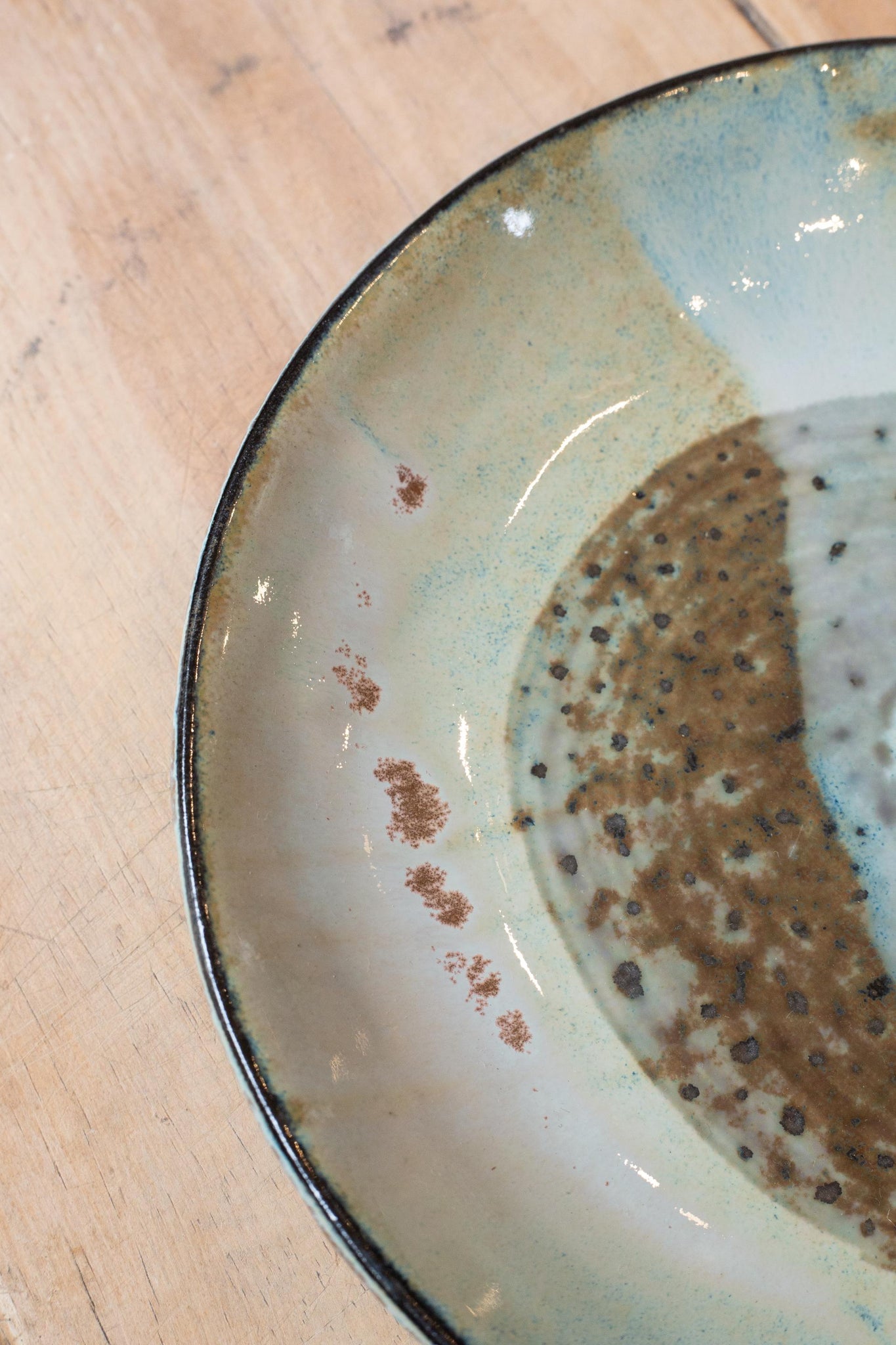 Studio pottery black shale coupe bowls by Sylvie Joly