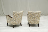 Mid century Swedish lounge chairs in Kilim fabric - TallBoy Interiors