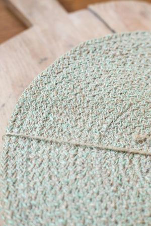 Limpid Green jute placemats