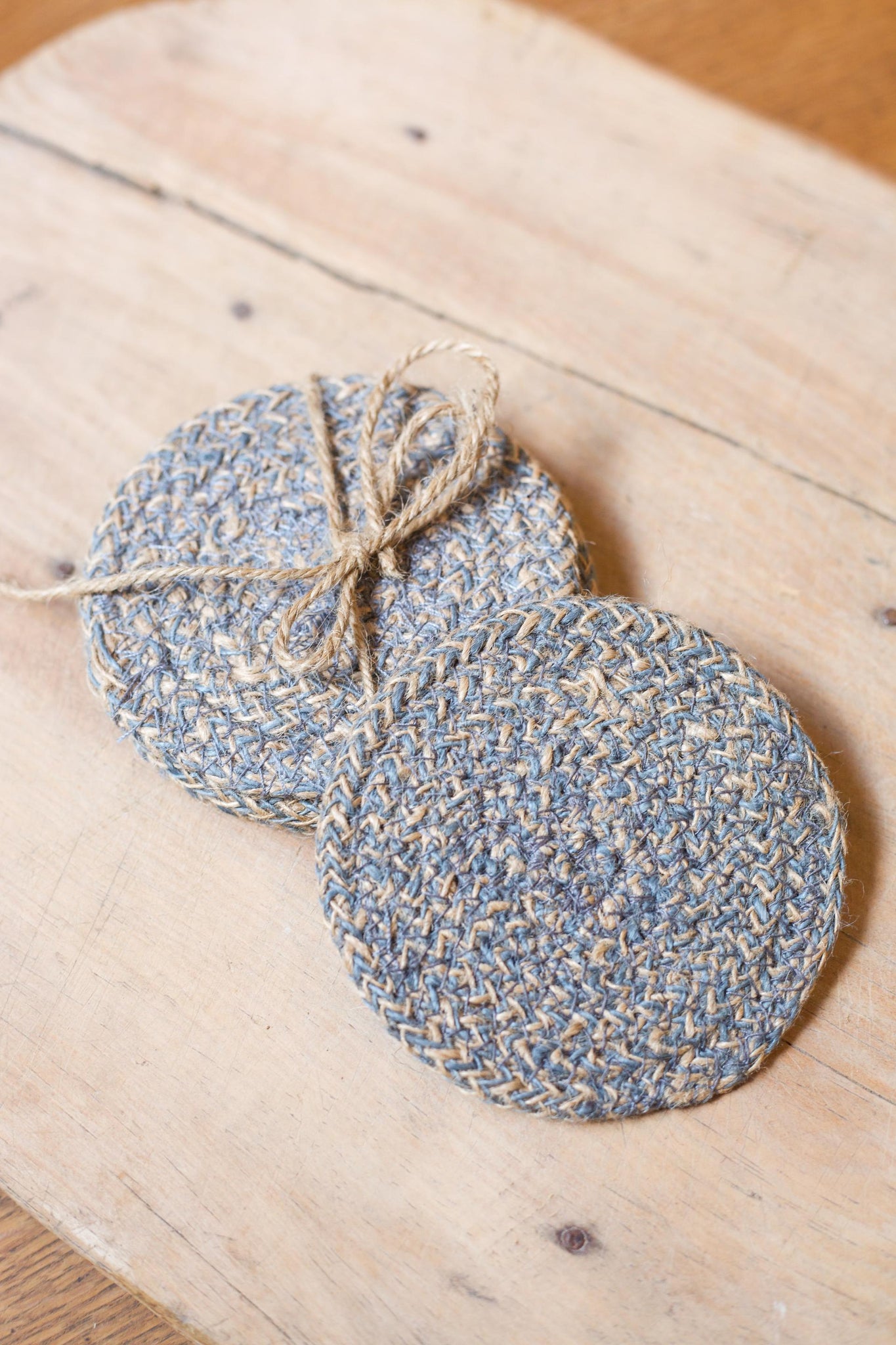 Gull grey Jute coasters