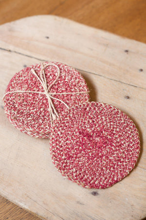 Guardsman red Jute coasters