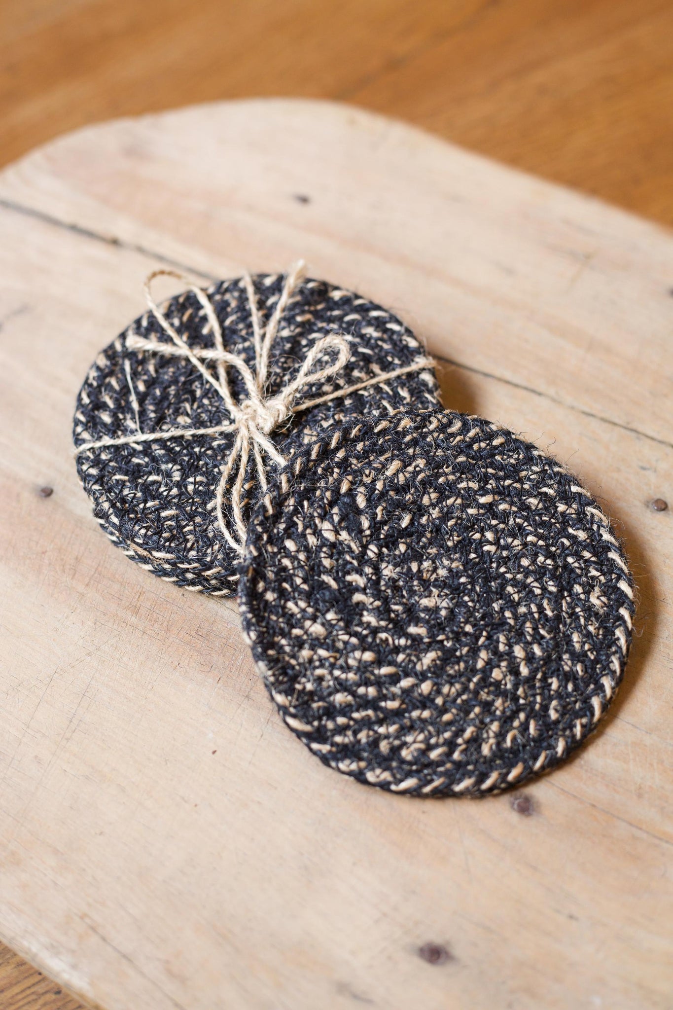 Jet Black Jute coasters