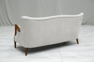 Mid century Swedish curved back lounge sofa - TallBoy Interiors