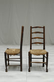 6x Antique farmhouse rush seated dining chairs - TallBoy Interiors