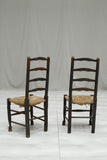 6x Antique farmhouse rush seated dining chairs - TallBoy Interiors
