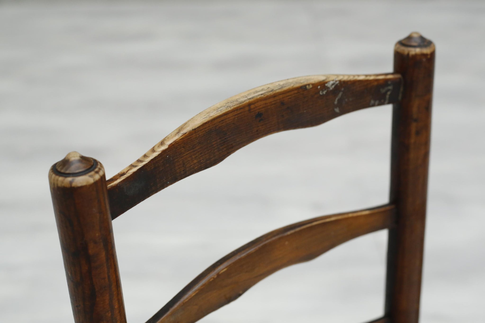 6x Antique farmhouse rush seated dining chairs - TallBoy Interiors