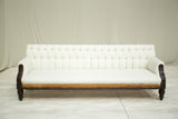 Antique 2.6m Victorian buttoned back sofa with mahogany frame