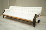 Antique 2.6m Victorian buttoned back sofa with mahogany frame
