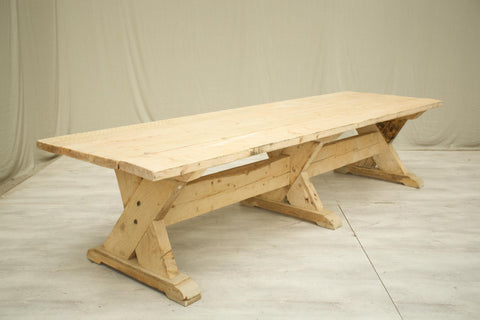 Pine trestle table deals