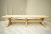 Long Rustic 'X' Frame pine dining table - TallBoy Interiors