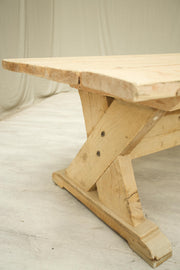 Long Rustic 'X' Frame pine dining table - TallBoy Interiors