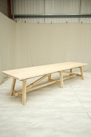 Rustic 'Farmhouse' pine dining table - 6 legged - TallBoy Interiors