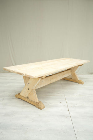 Rustic 'X'Frame pine dining table