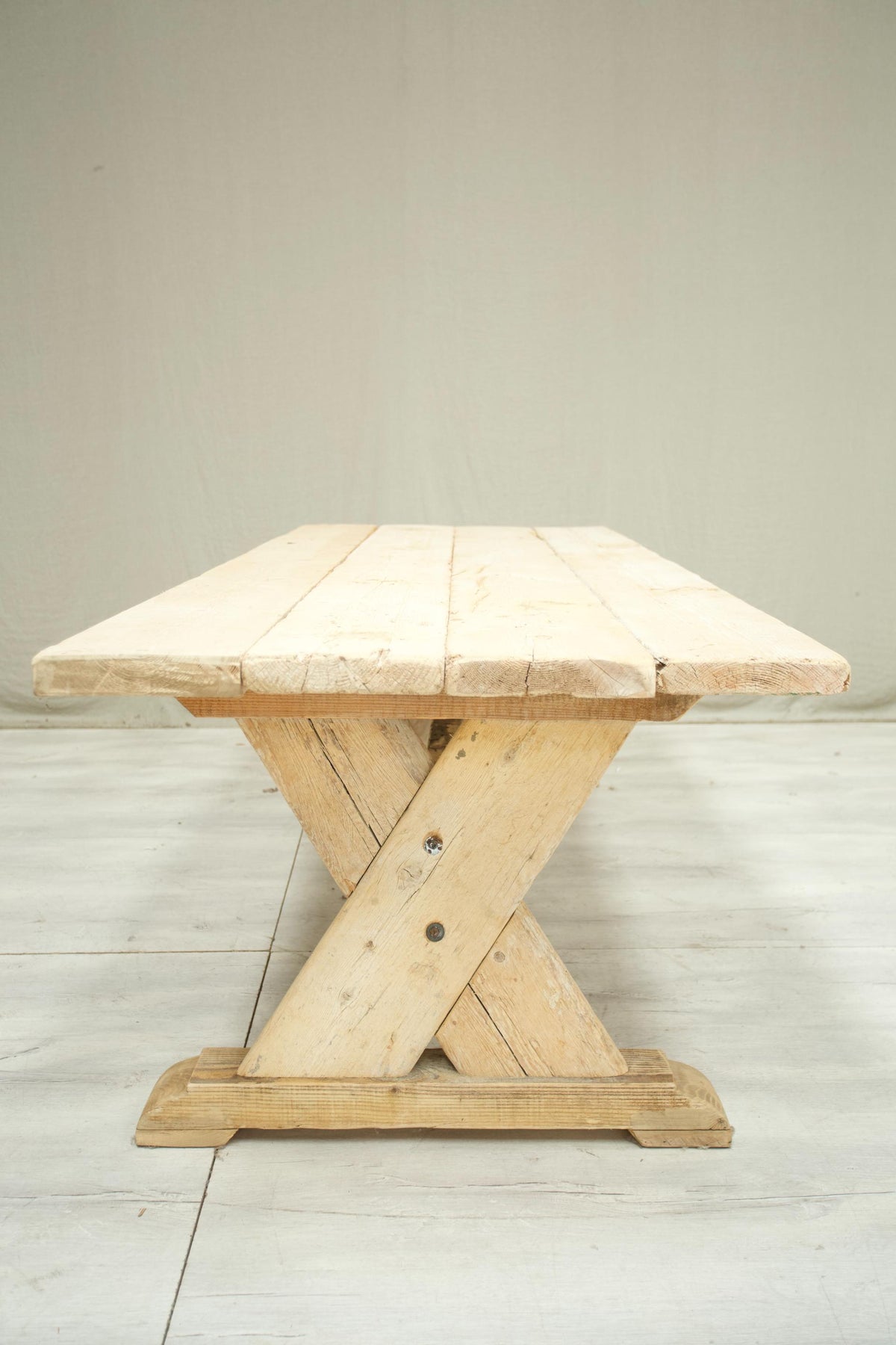 Rustic 'X'Frame pine dining table - TallBoy Interiors