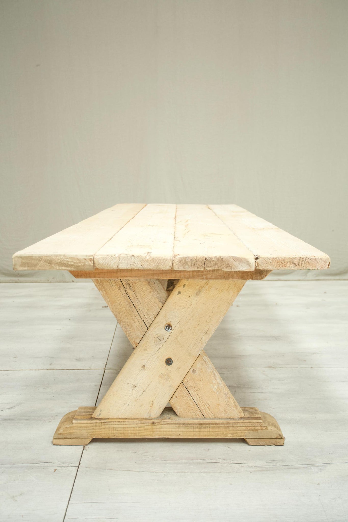 Rustic 'X'Frame pine dining table
