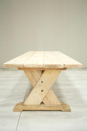 Rustic 'X'Frame pine dining table