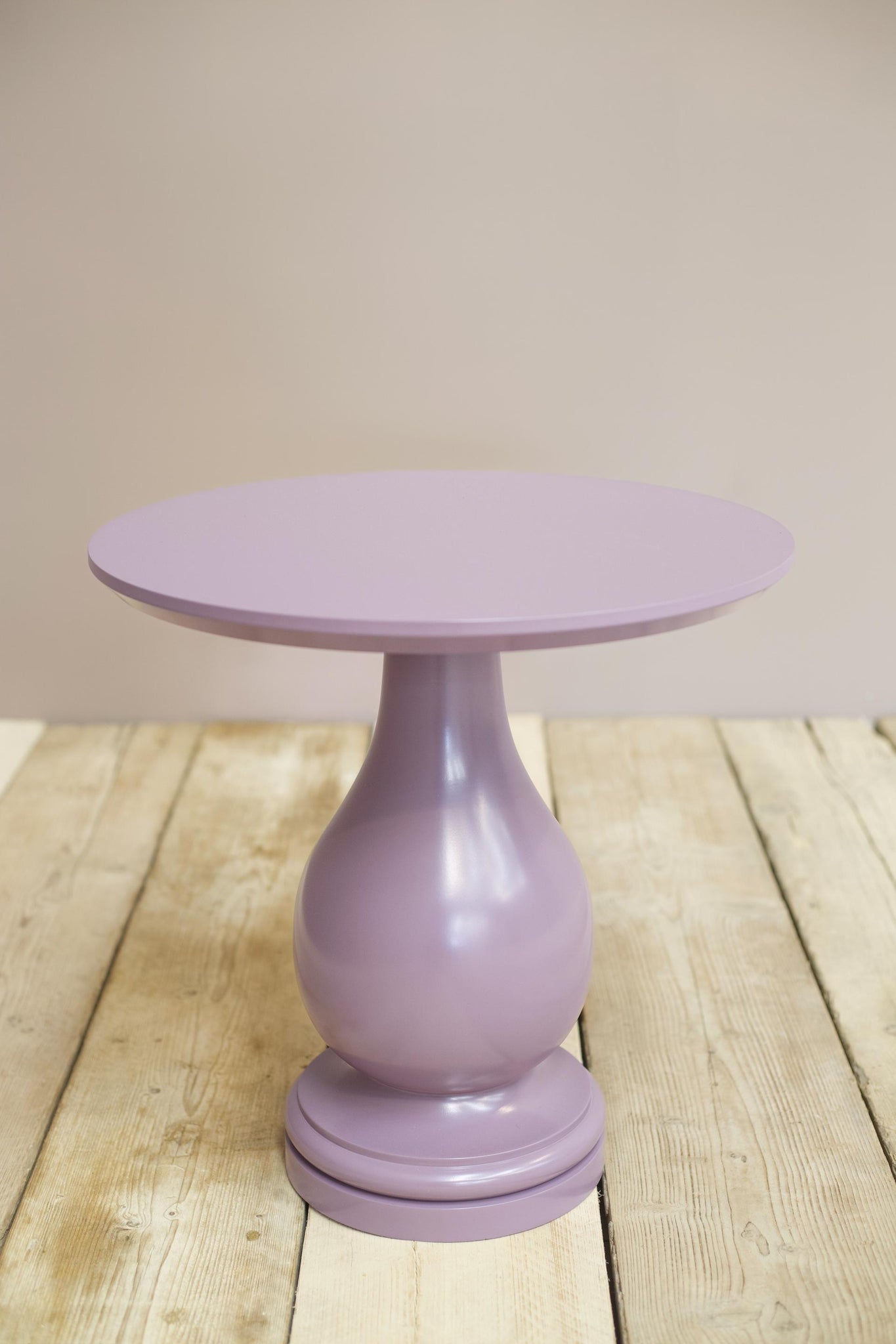 'Loch' turned wood and lacquered side table - Heather