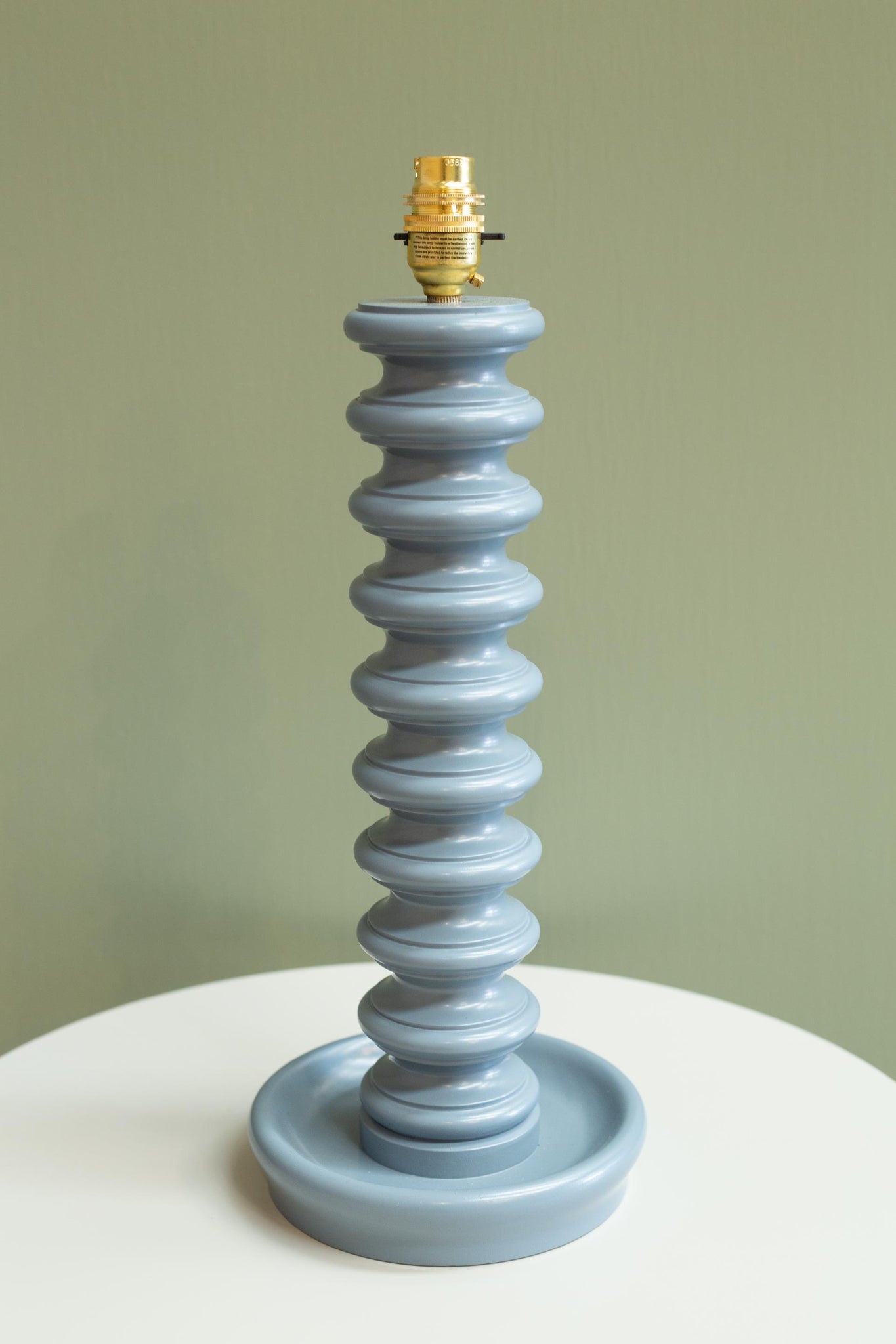 'Cairn' turned wood table lamp- North Sea