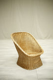 Vintage wicker low seated lounge chair - TallBoy Interiors