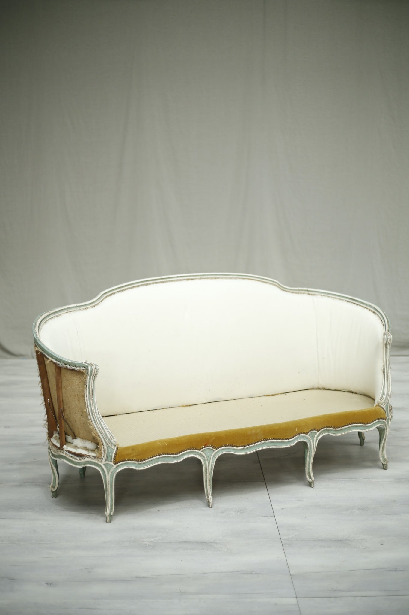 19th century antique French sofa with painted frame - TallBoy Interiors