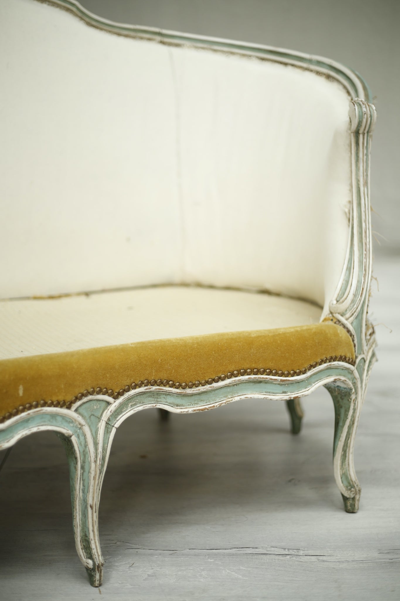 19th century antique French sofa with painted frame - TallBoy Interiors