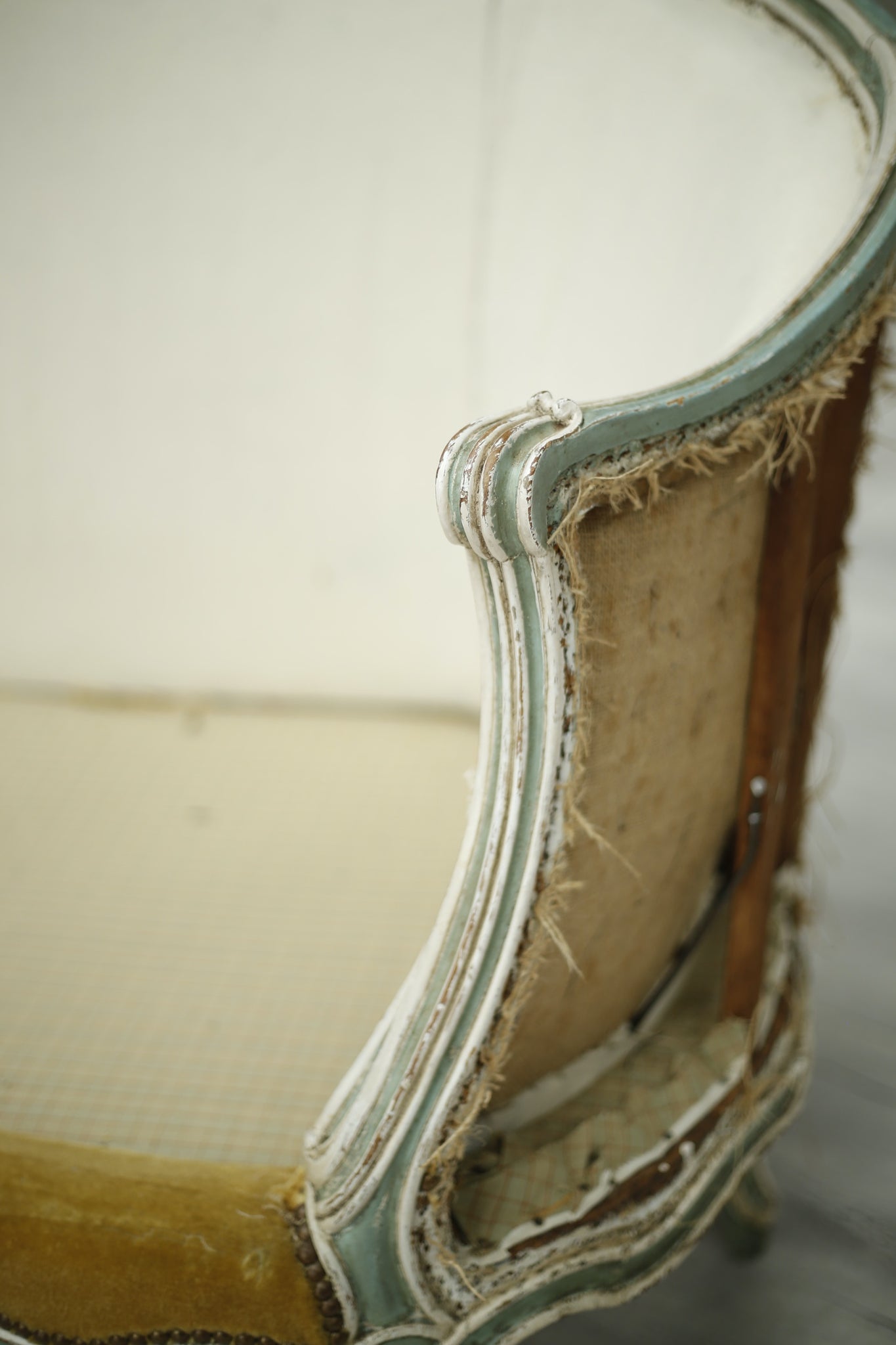 19th century antique French sofa with painted frame - TallBoy Interiors