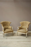 Pair of 19th century Painted fishtail armchairs