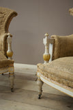 Pair of 19th century Painted fishtail armchairs