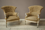Pair of 19th century Painted fishtail armchairs