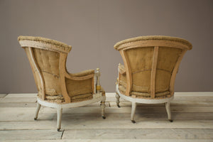 Pair of 19th century Painted fishtail armchairs