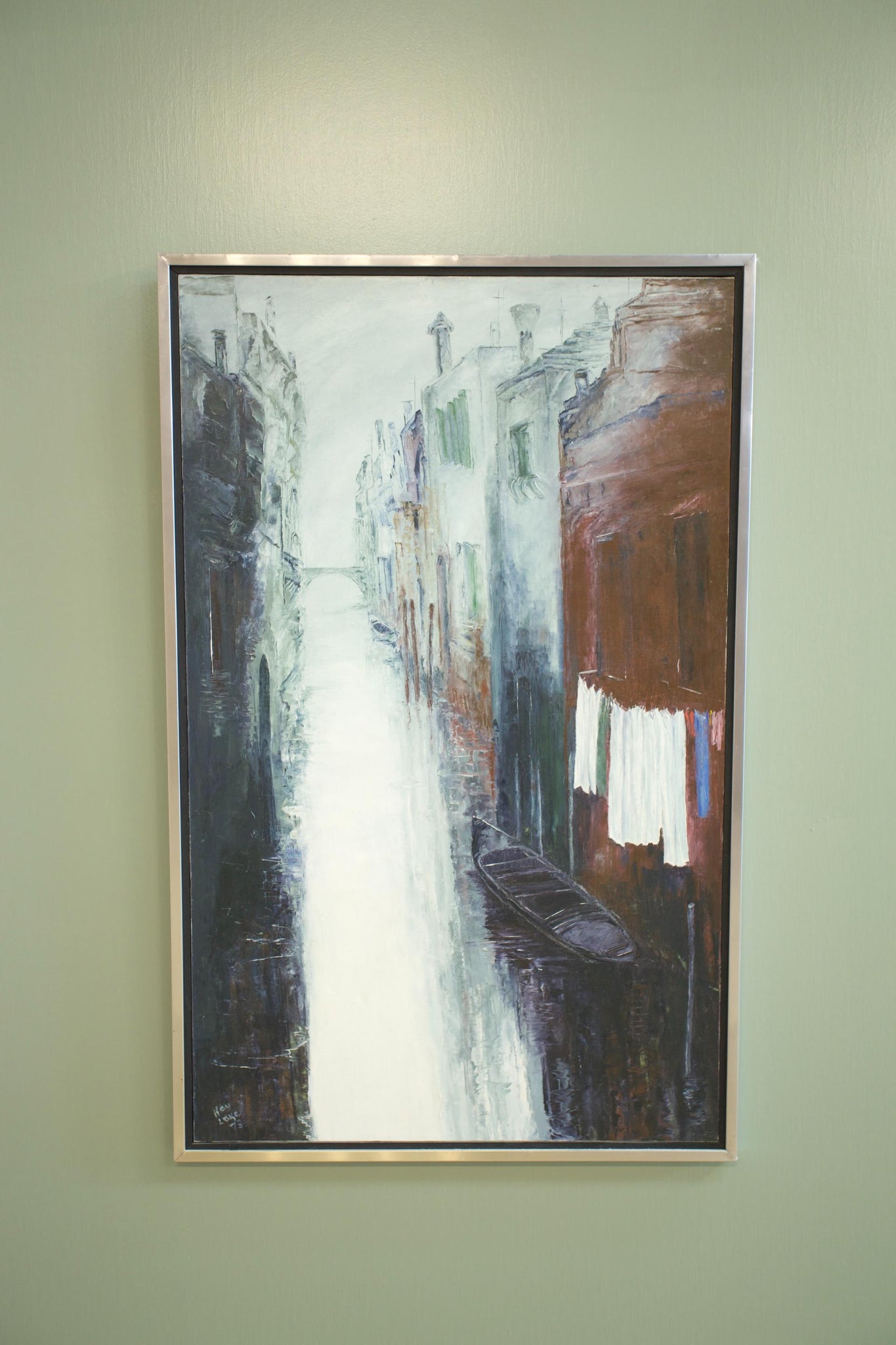 Large contemporary painting of Venice canal by Kay Lake