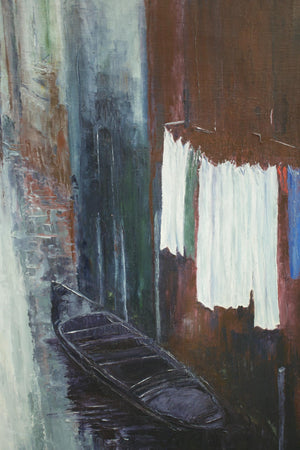 Large contemporary painting of Venice canal by Kay Lake