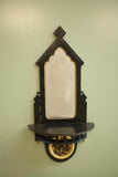 Aesthetic movement ebonised wall mirror with painted decoration
