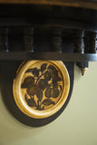 Aesthetic movement ebonised wall mirror with painted decoration