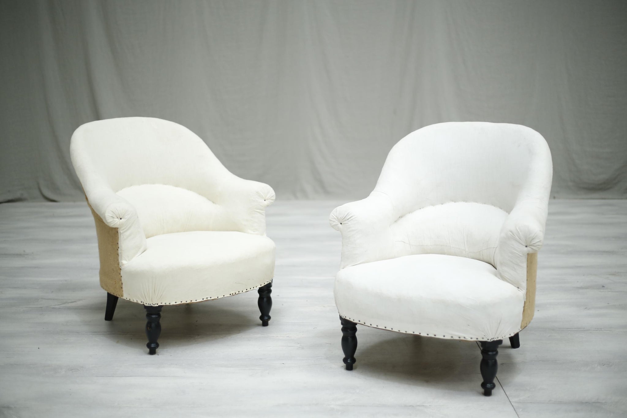 Pair of Antique French tub chairs - TallBoy Interiors