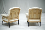 Pair of Antique Napoleon III curved back armchairs No2 - TallBoy Interiors