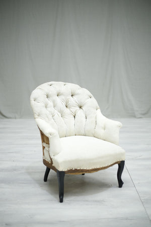 Antique Napoleon III Buttoned back tub chair - TallBoy Interiors