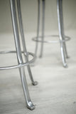 Set of 4 vintage chrome and velvet bar stools - TallBoy Interiors