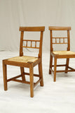 Set of 4 18th century Rush seated and oak dining chairs - TallBoy Interiors