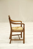 Antique 18th century Oak and rush seated desk chair - TallBoy Interiors
