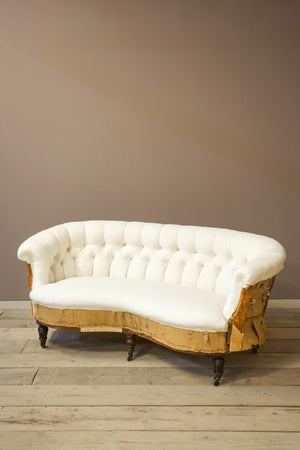 Victorian buttoned back kidney shaped country house sofa