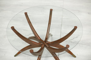 Mid century teak and brass spider coffee table - TallBoy Interiors