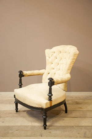 Napoleon III buttoned back open armchair