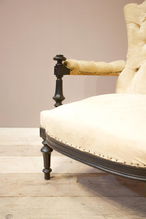 Napoleon III buttoned back open armchair