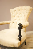 Napoleon III buttoned back open armchair