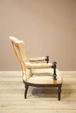 Napoleon III buttoned back open armchair