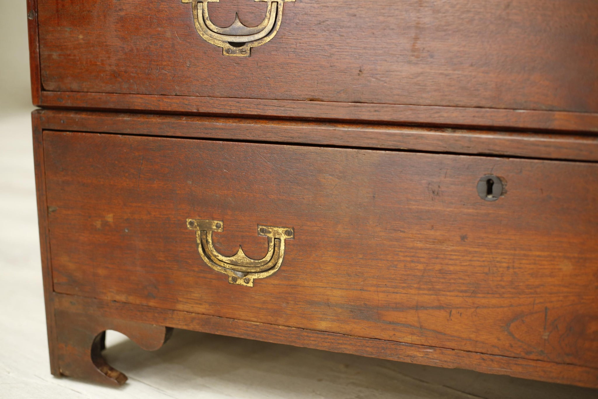 19th century Antique Anglo-Indian teak campaign chest - TallBoy Interiors